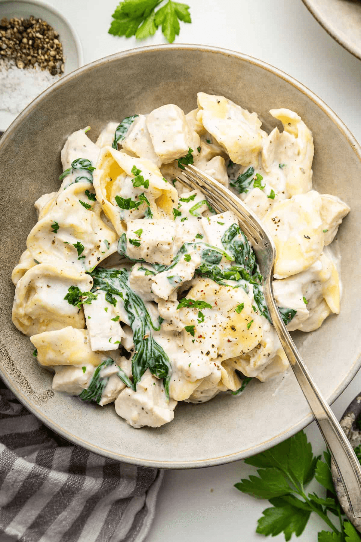 Chicken Tortellini Alfredo — high-protein recipe photo