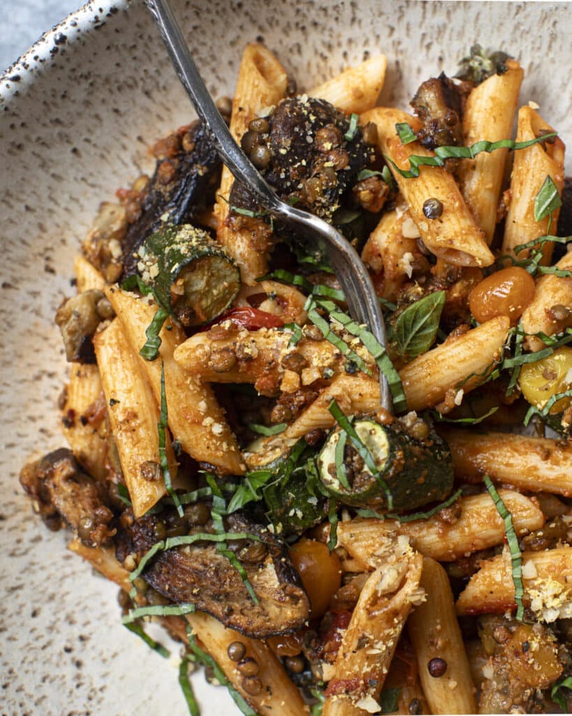 Roasted Vegetable Pasta — high-protein recipe photo