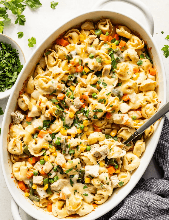 Baked Tortellini with Chicken (Dump-and-Bake) — high-protein recipe photo
