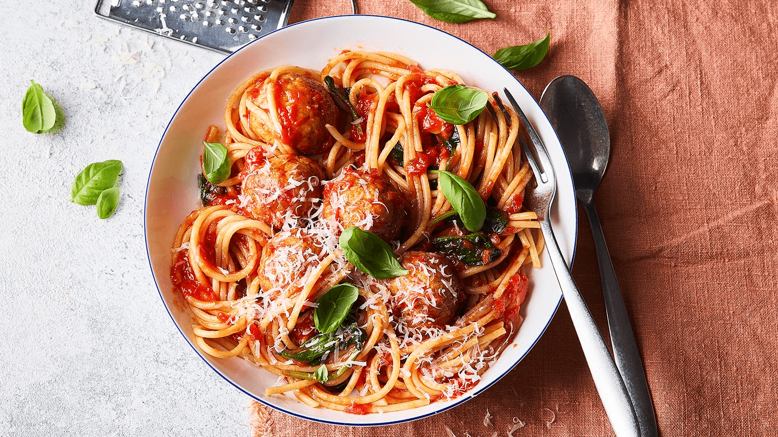 Chicken and Ricotta Meatballs with Spaghetti — high-protein recipe photo