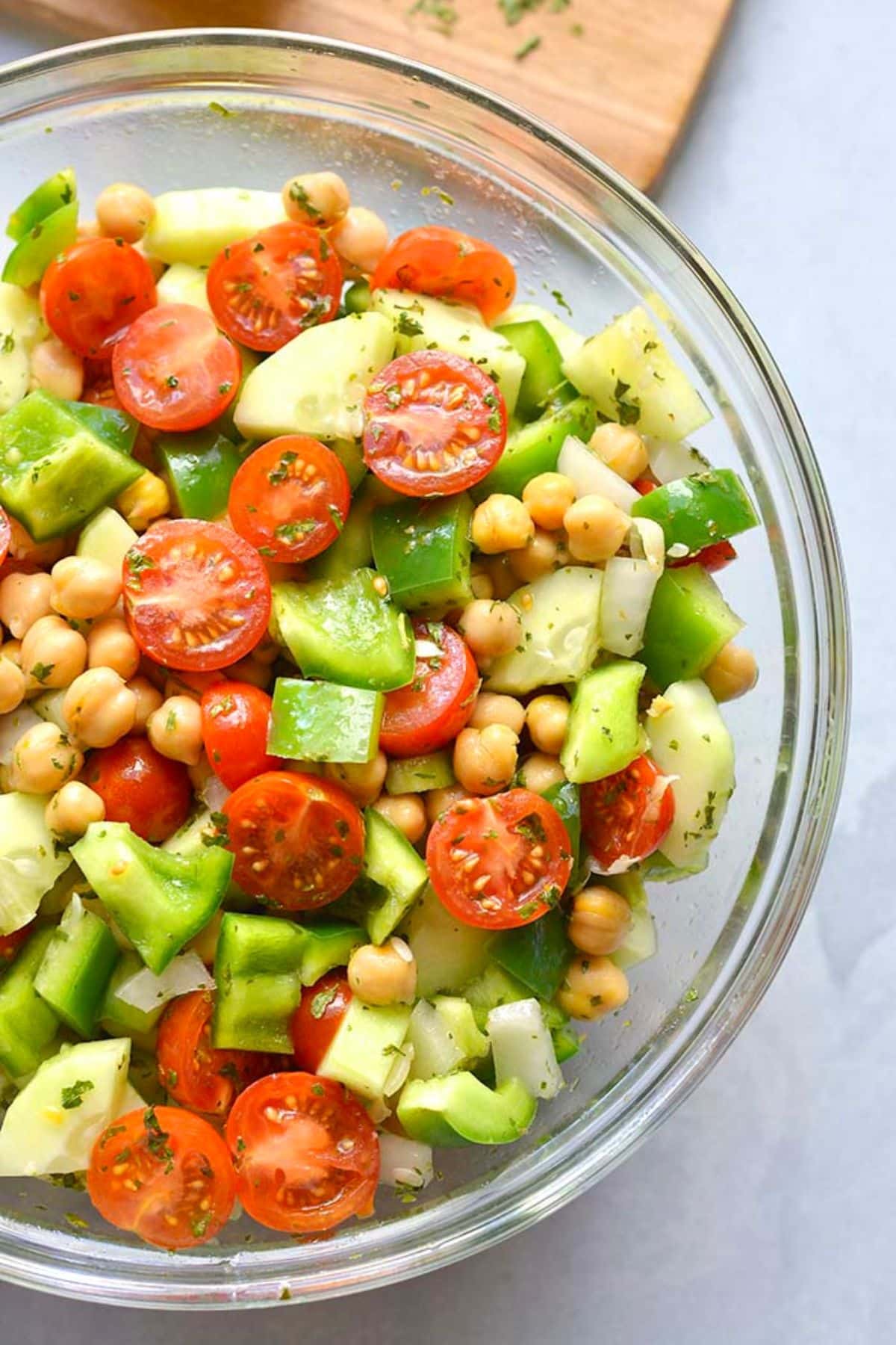 Healthy Chickpea Tomato Cucumber Salad