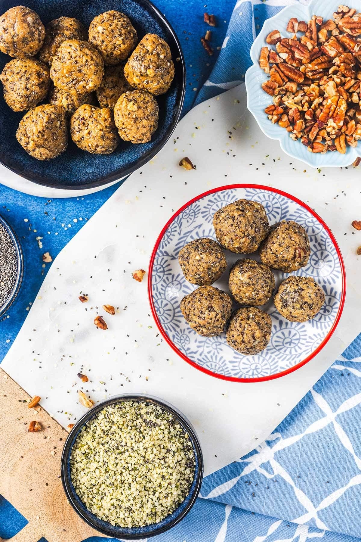 Keto Protein Balls with Chia Seeds and Protein Powder — high-protein recipe photo
