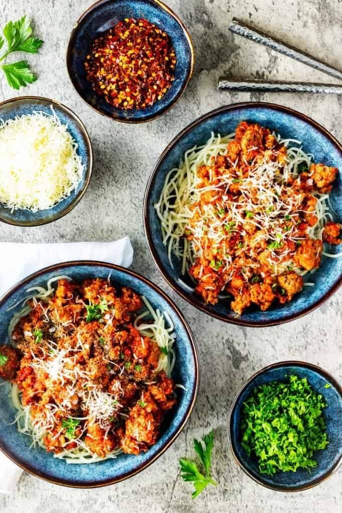 Keto Spaghetti with Palmini Noodles — high-protein recipe photo
