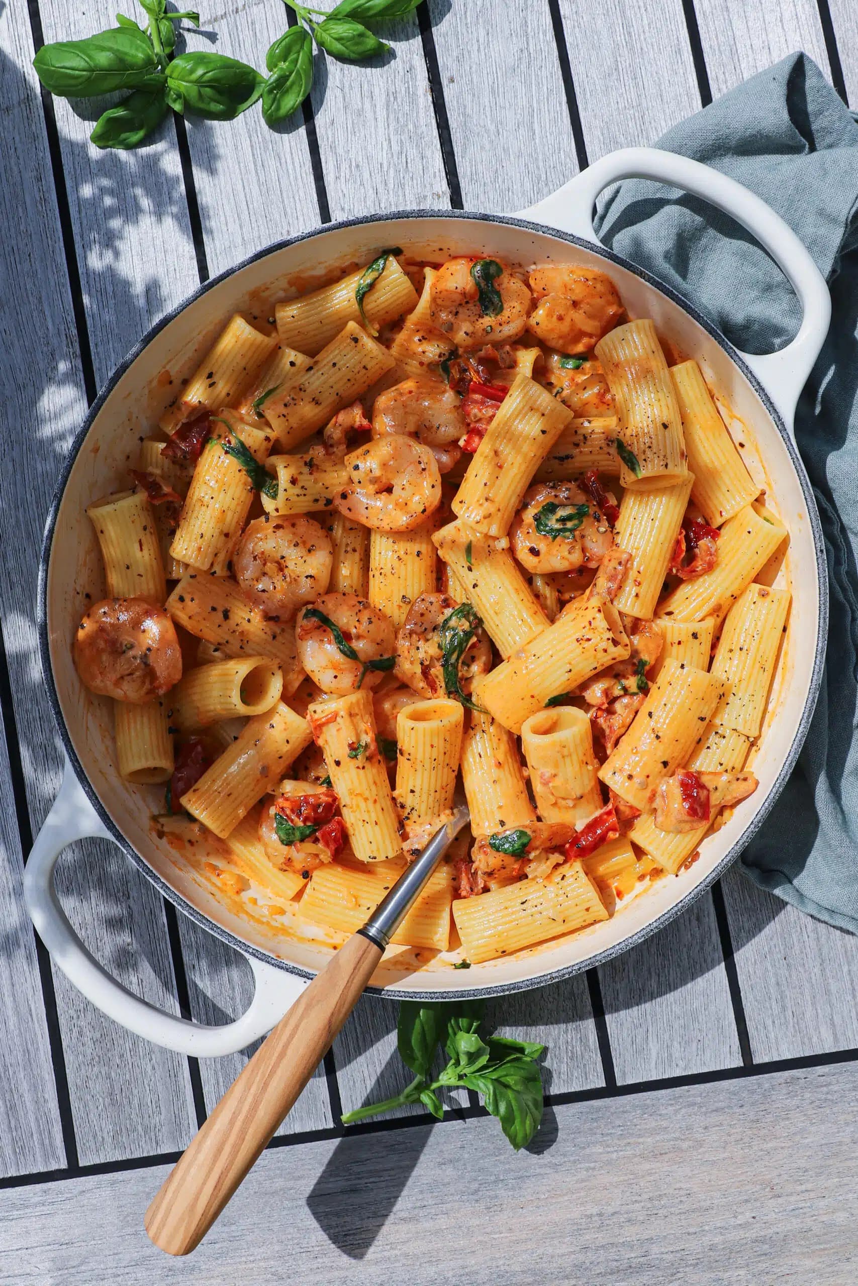 Marry Me Pasta with Tiger Shrimp — high-protein recipe photo