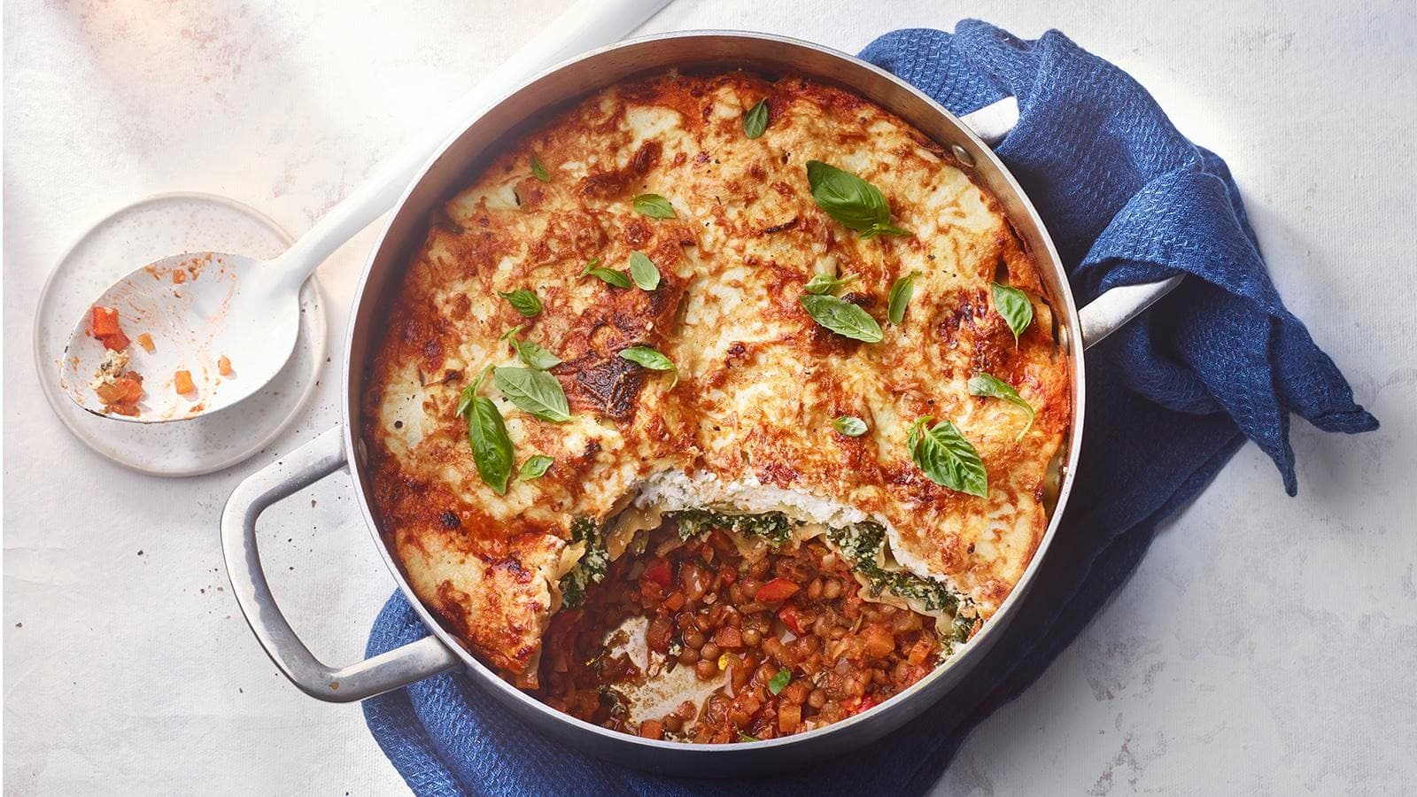 One-pot Spinach and Ricotta Lasagne — high-protein recipe photo